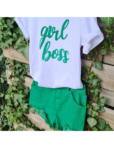T shirt GIRLBOSS VERT