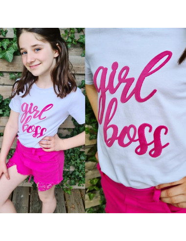 T shirt GIRLBOSS rose