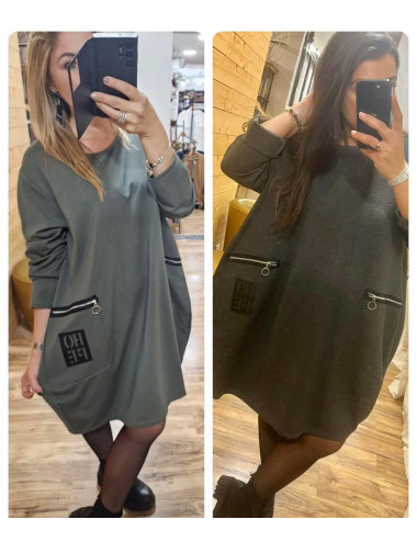Robe sweat Esther gris chiné