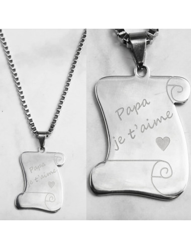 Collier Maille "Papa je...